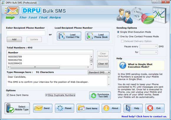 Screenshot of Free Bulk SMS