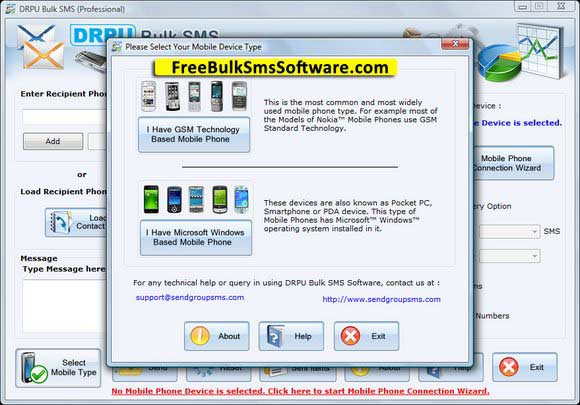 Screenshot of SMS Vom Computer