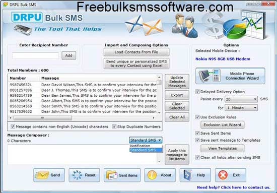 Free Bulk SMS GSM Mobile 7.0.1.3