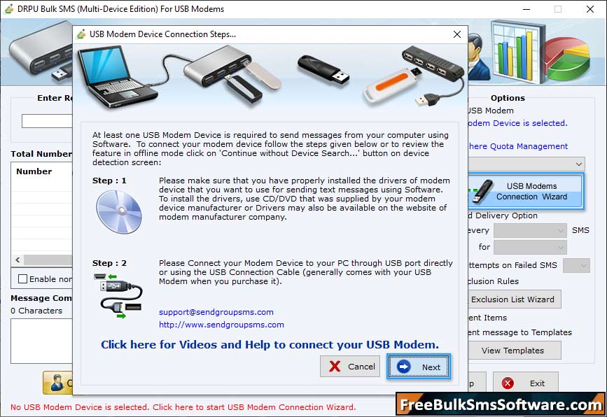 Bulk SMS Software - Multi USB Modem
