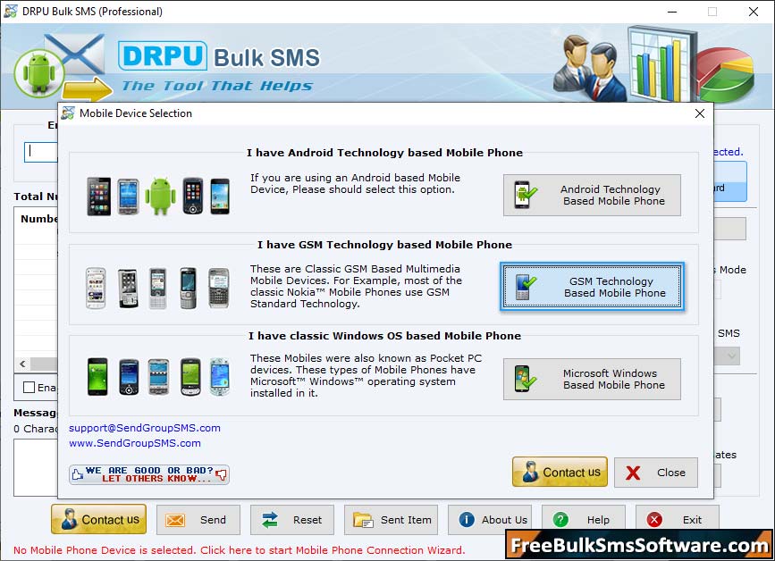 Bulk SMS Software for GSM Mobile Phones