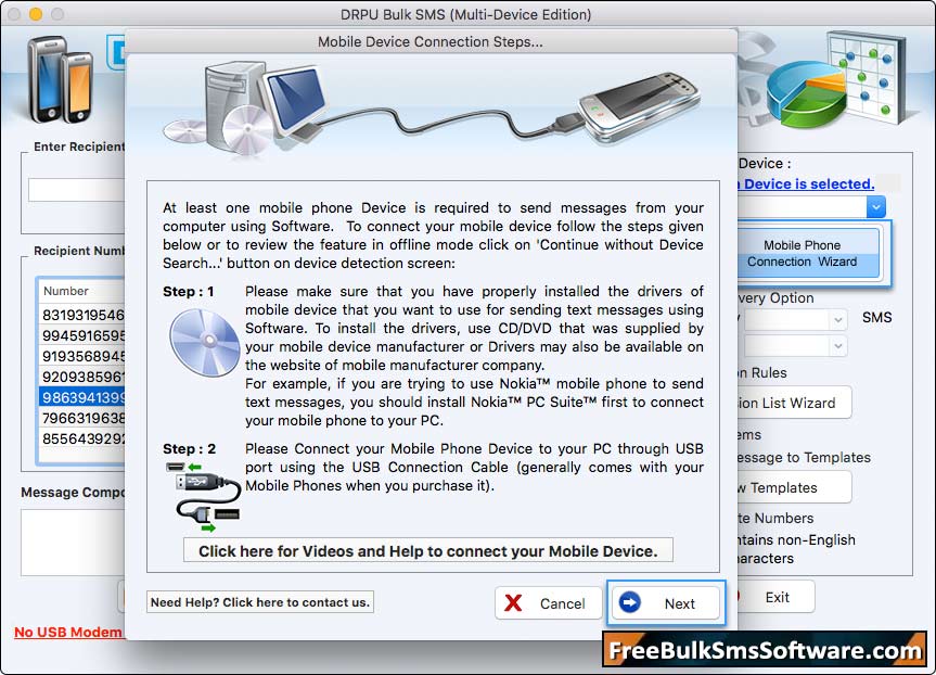 Mac Bulk SMS Software for Multi Device Screenshot