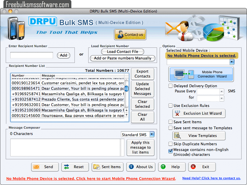 Mac Bulk SMS Software for Multi Device broadcast multiple text messages