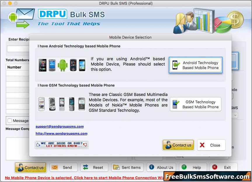 Mac Bulk SMS Software - Professional Screenshot