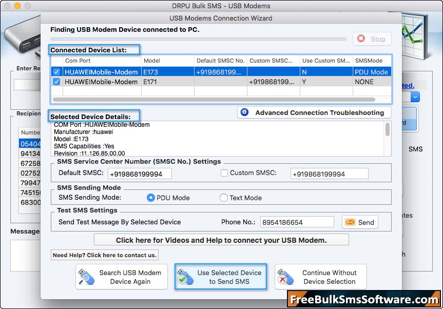 USB Modems Connection Wizard